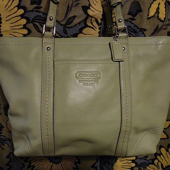 Coach Handbags - Coach Gallery Tote in a lime green (sometimes referred to as "pear") leather.
